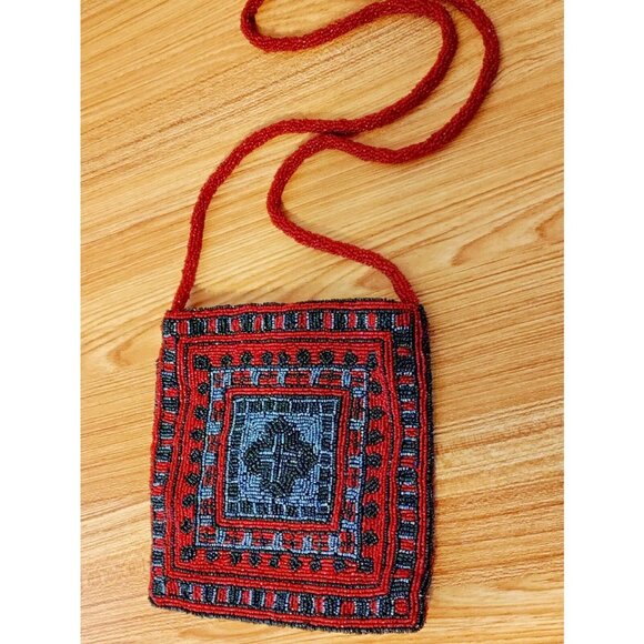Christian Livingston Beaded Crossbody Magnet Closure Mini Handbag - Picture 1 of 13